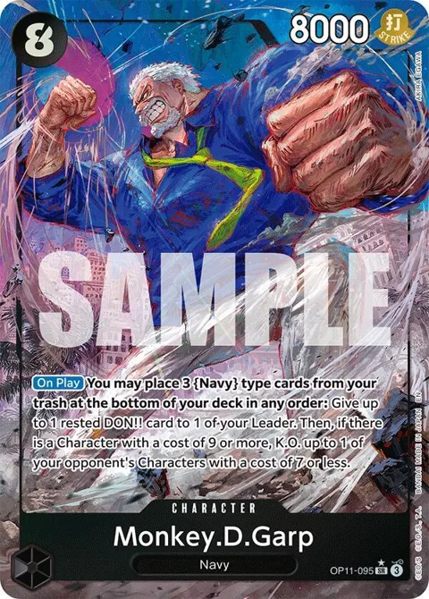 Monkey.D.Garp Alt Art OP11-095 One Piece card from A Fist of Divine Speed
