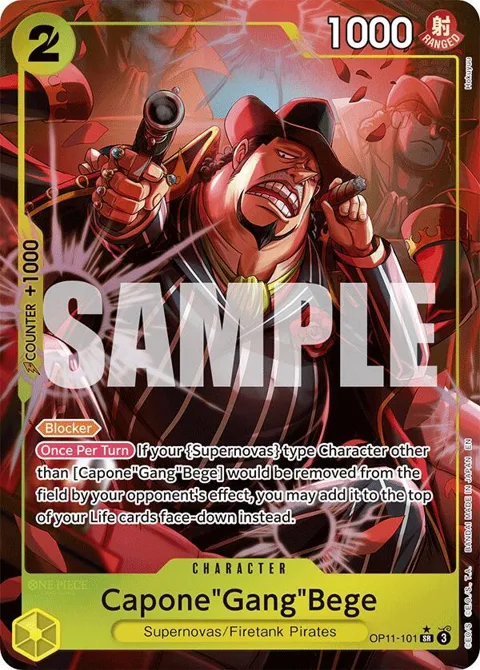Capone"Gang"Bege Alt Art OP11-101 One Piece card from A Fist of Divine Speed
