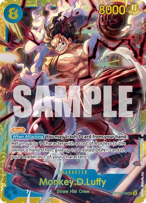 Monkey.D.Luffy OP11-118 One Piece card from A Fist of Divine Speed