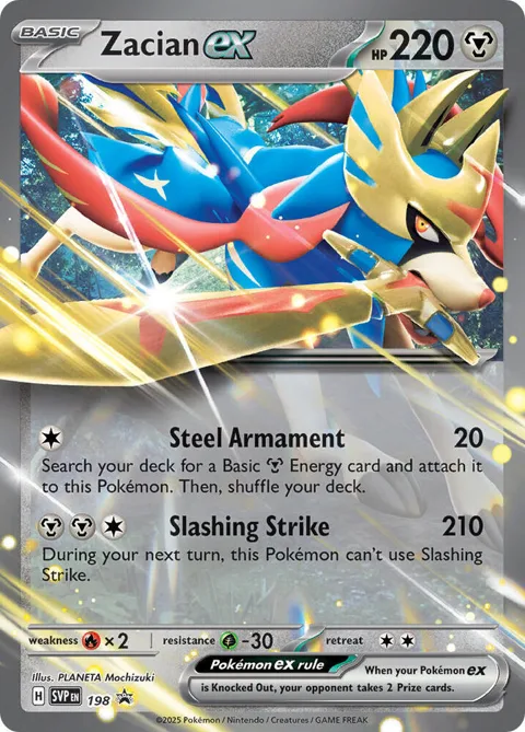 Zacian ex #198 Holofoil Pokémon card from Scarlet & Violet Promo Cards