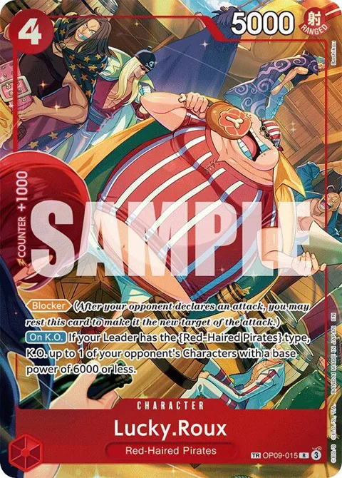 Lucky.Roux TR OP09-015 One Piece card from A Fist of Divine Speed