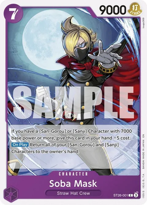 Soba Mask ST26-001 One Piece card from Starter Deck 26: PURPLE/BLACK Monkey.D.Luffy