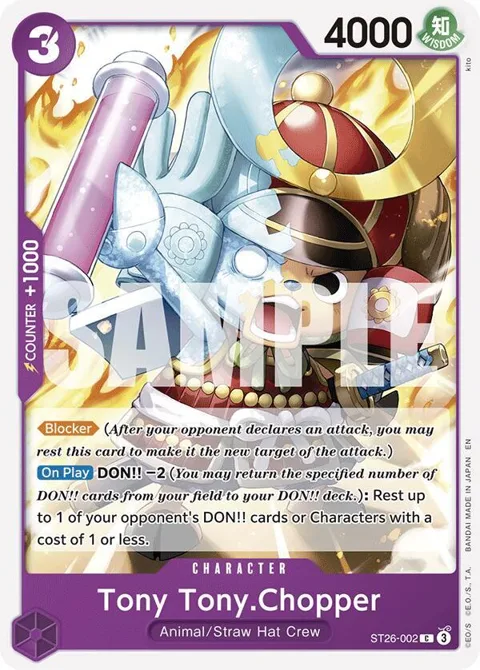 Tony Tony.Chopper ST26-002 One Piece card from Starter Deck 26: PURPLE/BLACK Monkey.D.Luffy