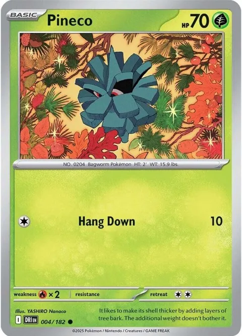 Pineco #004/182 Pokémon card from Destined Rivals