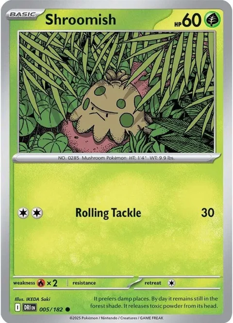 Shroomish #005/182 Reverse Holofoil Pokémon card from Destined Rivals