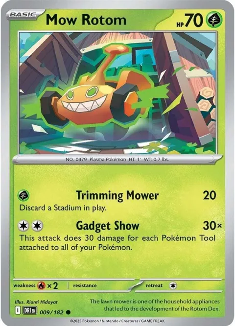 Mow Rotom #009/182 Reverse Holofoil Pokémon card from Destined Rivals