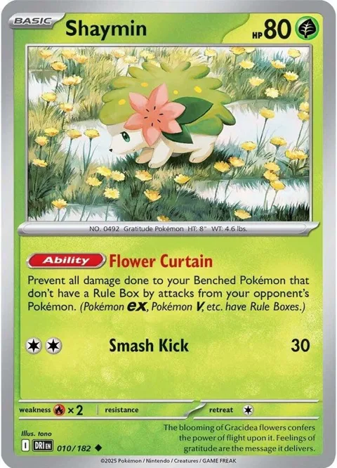 Shaymin #010/182 Reverse Holofoil Pokémon card from Destined Rivals