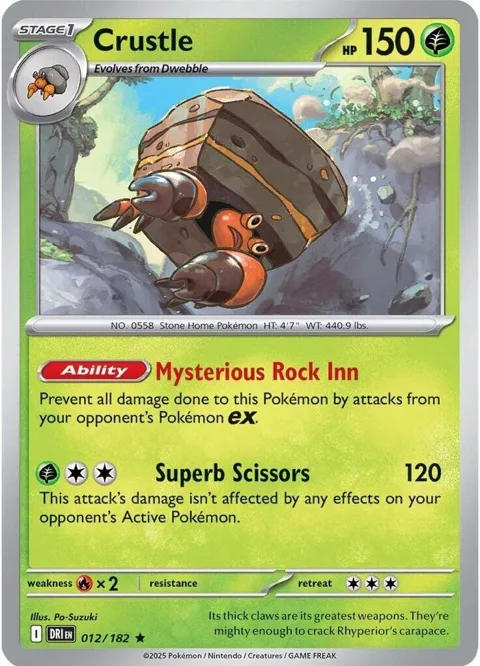 Crustle #012/182 Reverse Holofoil Pokémon card from Destined Rivals