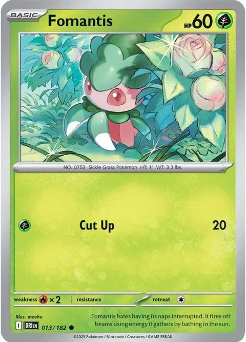 Fomantis #013/182 Reverse Holofoil Pokémon card from Destined Rivals