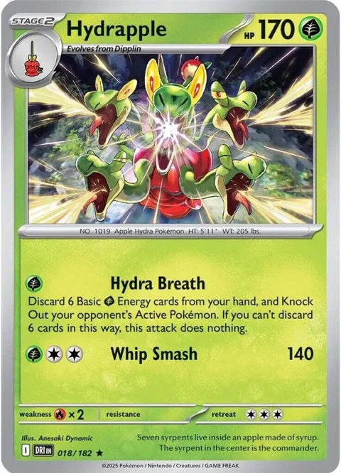Hydrapple #018/182 Reverse Holofoil Pokémon card from Destined Rivals
