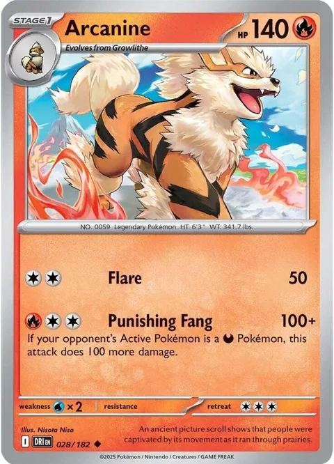 Arcanine #028/182 Pokémon card from Destined Rivals