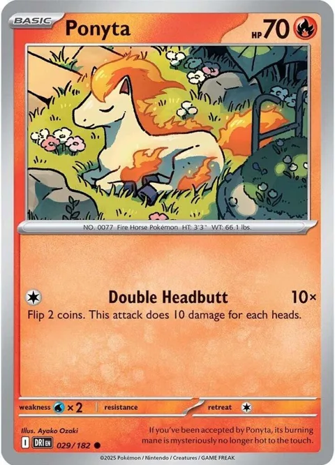 Ponyta #029/182 Pokémon card from Destined Rivals