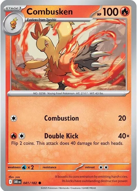 Combusken #041/182 Pokémon card from Destined Rivals
