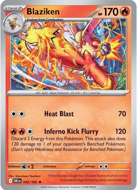 Blaziken #042/182 Holofoil Pokémon card from Destined Rivals