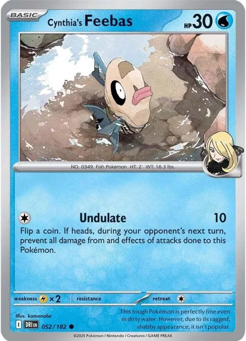 Cynthia's Feebas #052/182 Reverse Holofoil Pokémon card from Destined Rivals