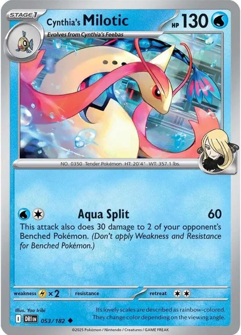 Cynthia's Milotic #053/182 Pokémon card from Destined Rivals