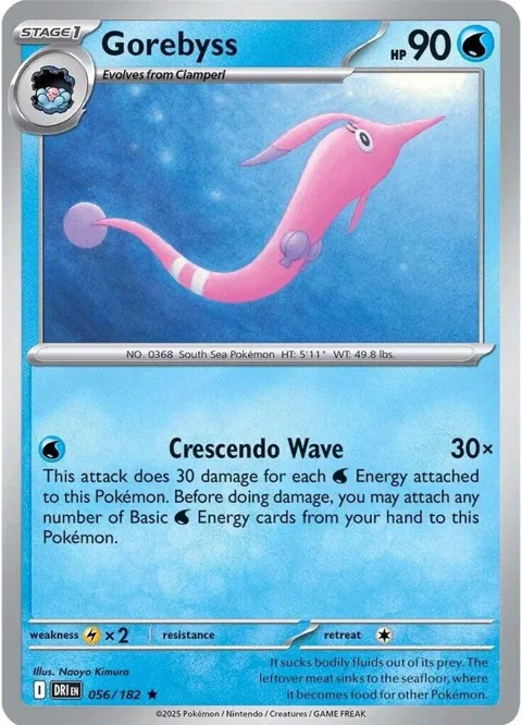 Gorebyss #056/182 Reverse Holofoil Pokémon card from Destined Rivals