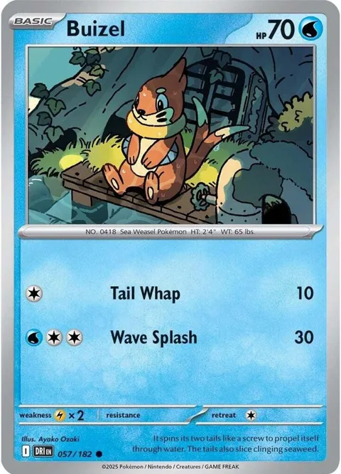 Buizel #057/182 Reverse Holofoil Pokémon card from Destined Rivals