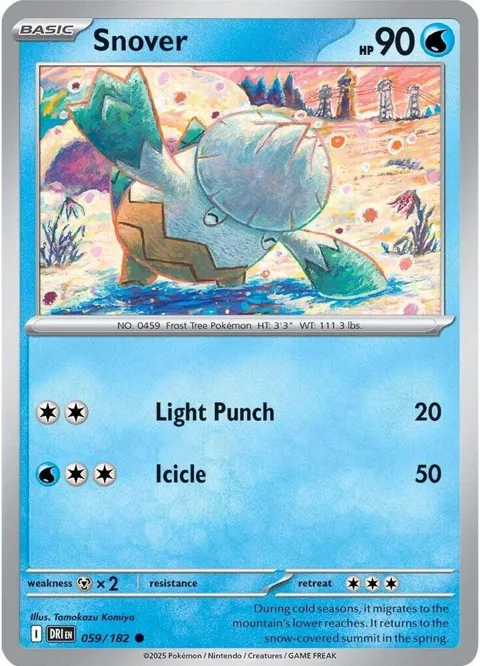 Snover #059/182 Pokémon card from Destined Rivals