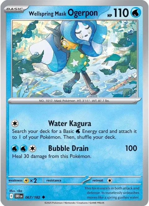 Wellspring Mask Ogerpon #067/182 Reverse Holofoil Pokémon card from Destined Rivals