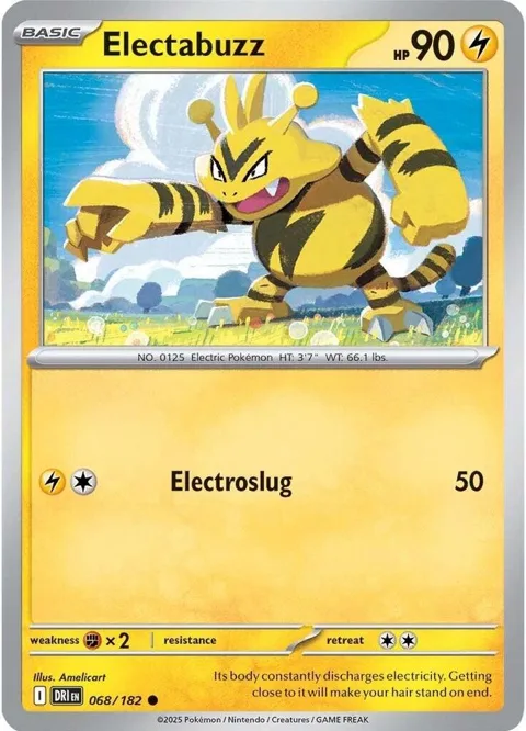 Electabuzz #068/182 Reverse Holofoil Pokémon card from Destined Rivals
