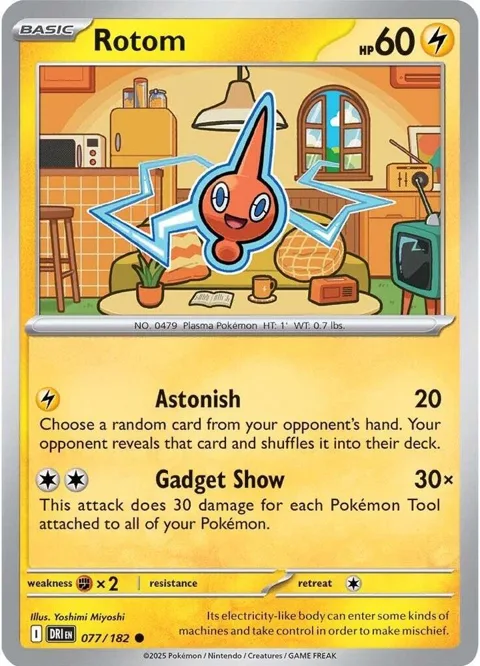 Rotom #077/182 Reverse Holofoil Pokémon card from Destined Rivals