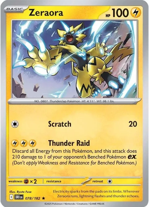 Zeraora #078/182 Holofoil Pokémon card from Destined Rivals