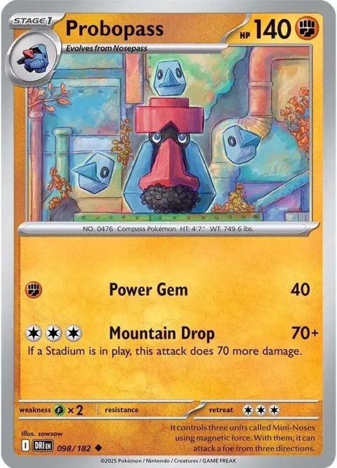 Probopass #098/182 Reverse Holofoil Pokémon card from Destined Rivals