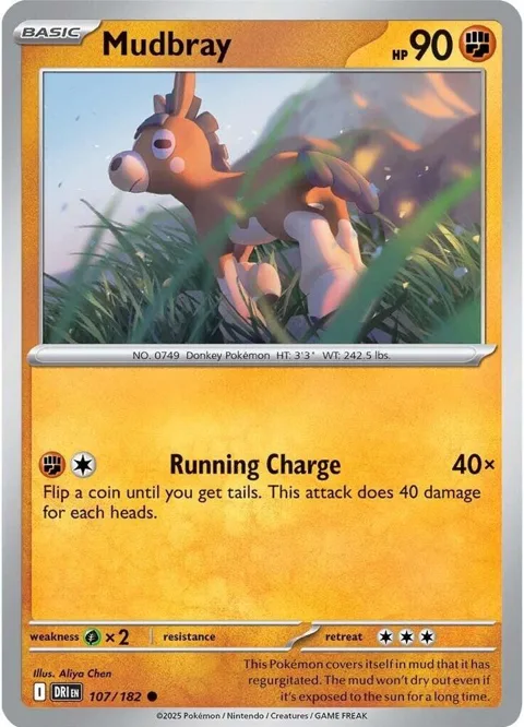 Mudbray #107/182 Reverse Holofoil Pokémon card from Destined Rivals