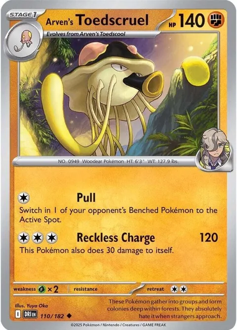 Arven's Toedscruel #110/182 Pokémon card from Destined Rivals