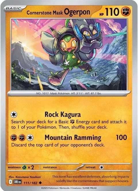 Cornerstone Mask Ogerpon #111/182 Reverse Holofoil Pokémon card from Destined Rivals
