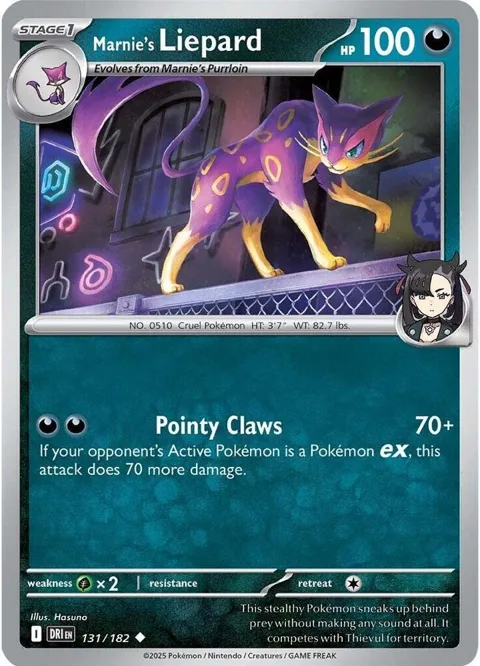 Marnie's Liepard #131/182 Pokémon card from Destined Rivals