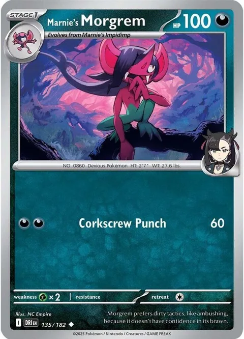 Marnie's Morgrem #135/182 Pokémon card from Destined Rivals