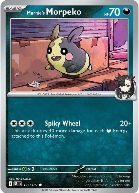 Marnie's Morpeko #137/182 Pokémon card from Destined Rivals
