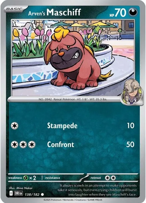 Arven's Maschiff #138/182 Pokémon card from Destined Rivals