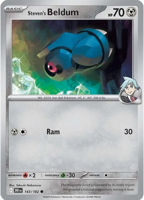 Steven's Beldum #143/182 Reverse Holofoil Pokémon card from Destined Rivals