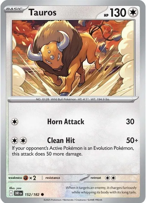 Tauros #152/182 Pokémon card from Destined Rivals