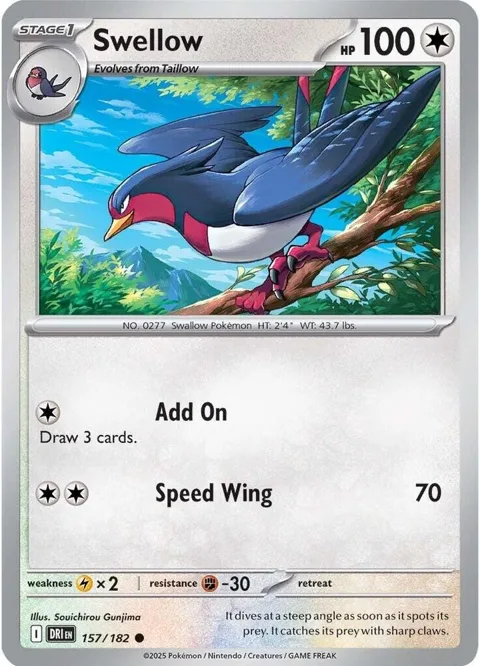 Swellow #157/182 Pokémon card from Destined Rivals