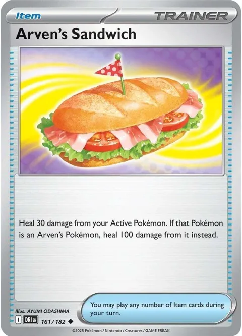 Arven's Sandwich #161/182 Reverse Holofoil Pokémon card from Destined Rivals