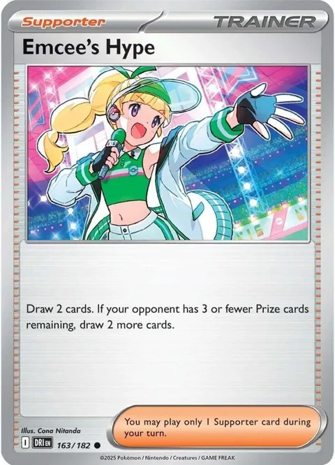 Emcee's Hype #163/182 Reverse Holofoil Pokémon card from Destined Rivals