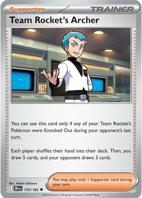 Team Rocket's Archer #170/182 Pokémon card from Destined Rivals