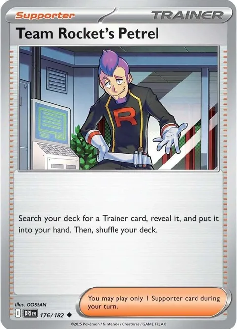 Team Rocket's Petrel #176/182 Pokémon card from Destined Rivals