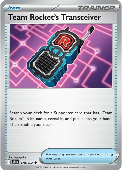 Team Rocket's Transceiver #178/182 Reverse Holofoil Pokémon card from Destined Rivals