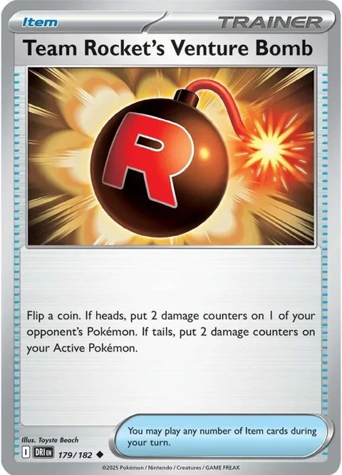 Team Rocket's Venture Bomb #179/182 Pokémon card from Destined Rivals