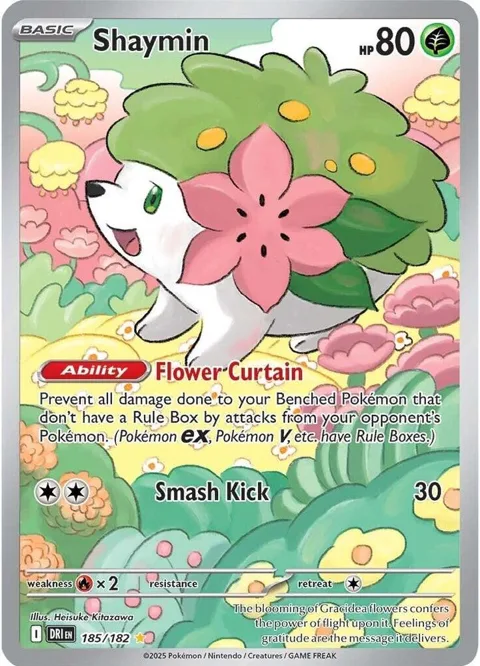 Shaymin #185/182 Holofoil Pokémon card from Destined Rivals