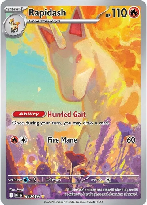 Rapidash #189/182 Holofoil Pokémon card from Destined Rivals