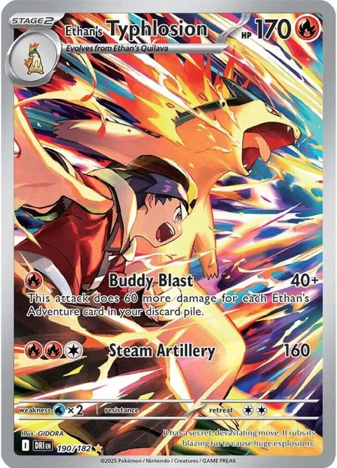 Ethan's Typhlosion #190/182 Holofoil Pokémon card from Destined Rivals