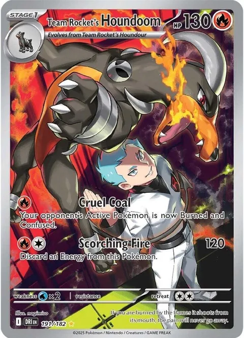 Team Rocket's Houndoom #191/182 Holofoil Pokémon card from Destined Rivals