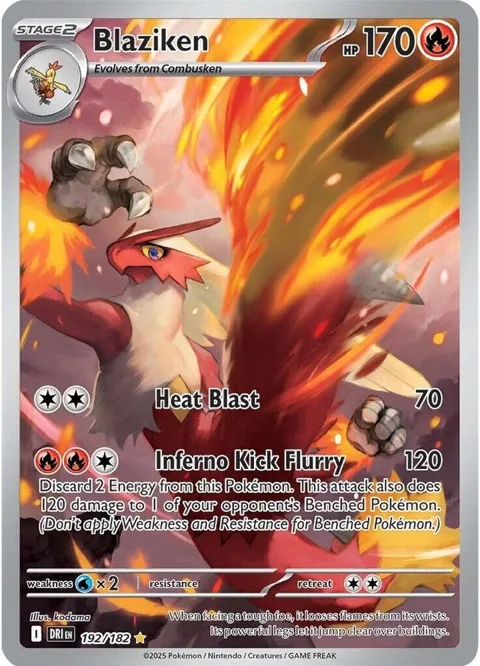 Blaziken #192/182 Holofoil Pokémon card from Destined Rivals