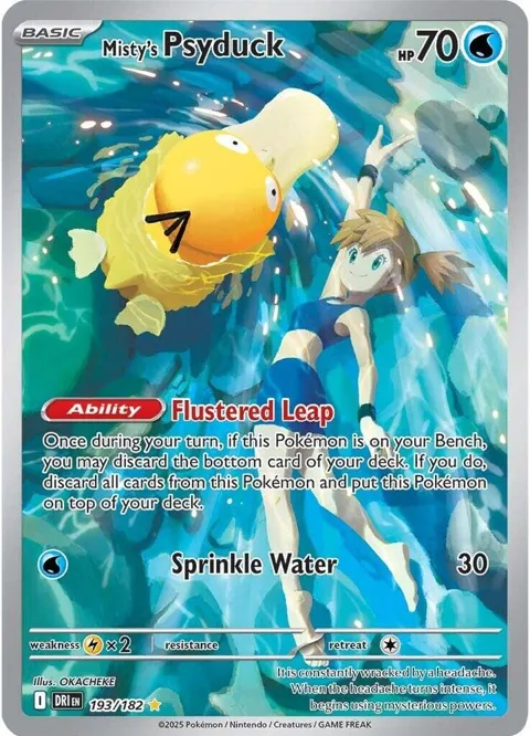 Misty's Psyduck #193/182 Holofoil Pokémon card from Destined Rivals
